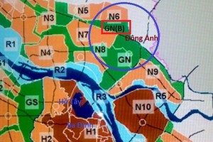 Vị trí phân khu đô thị GN(B) trên địa bàn huyện Đông Anh.